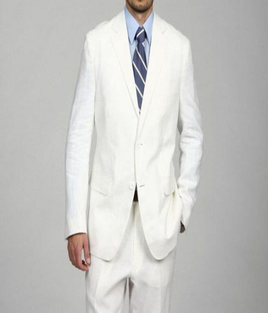 Gwalior Premium Linen Suit Length - White