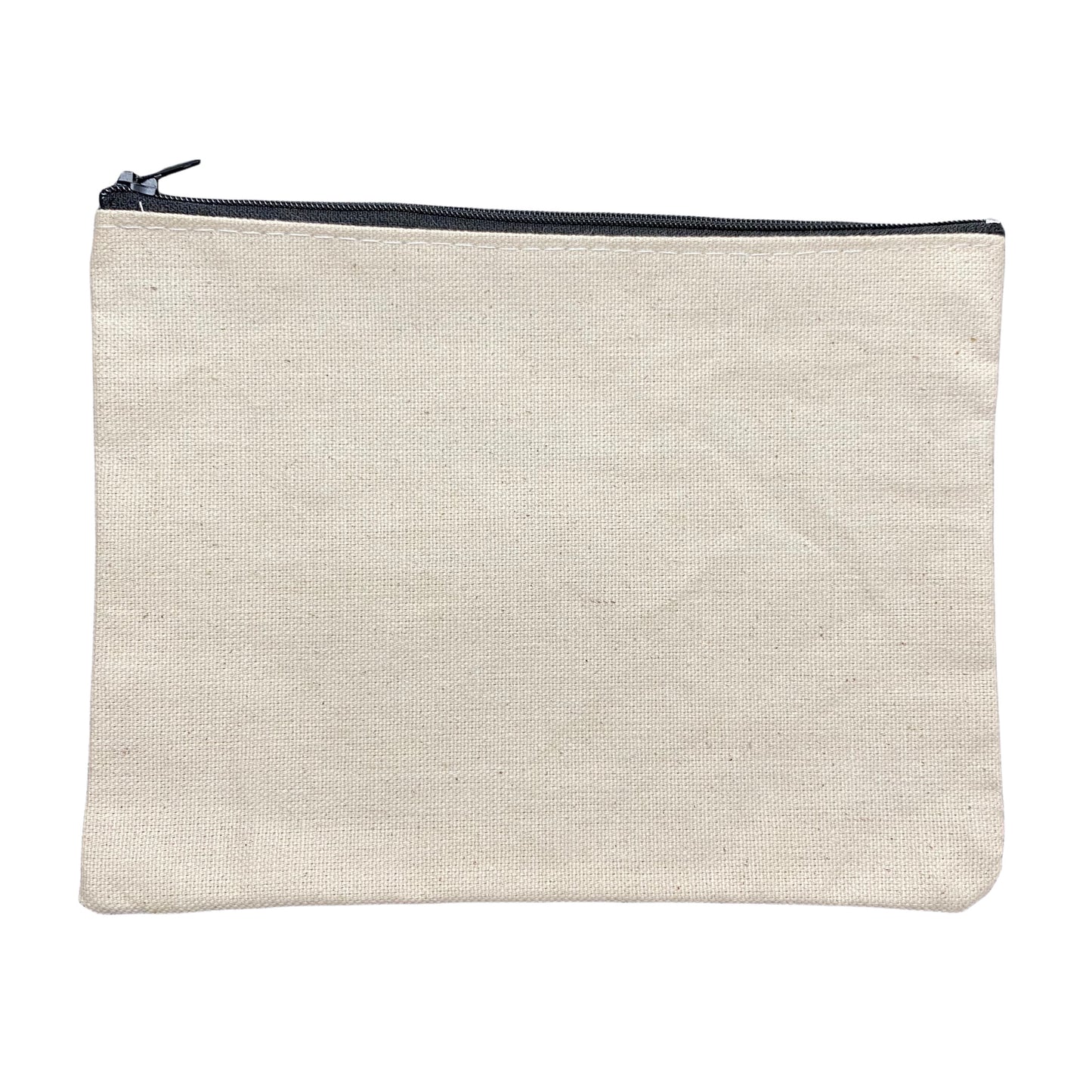 Natural Zipper Cosmetic Bag flat pouch – 8″ x 6″