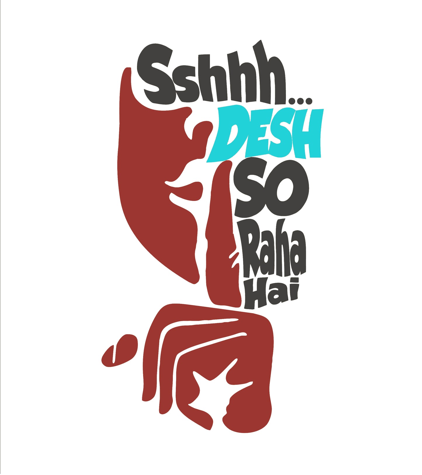 Round Neck T-Shirt - Shhhhh Desh SO Rha Hai