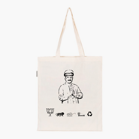 Printed Natural Tote Bag (Shri Ramswaroop Koli)