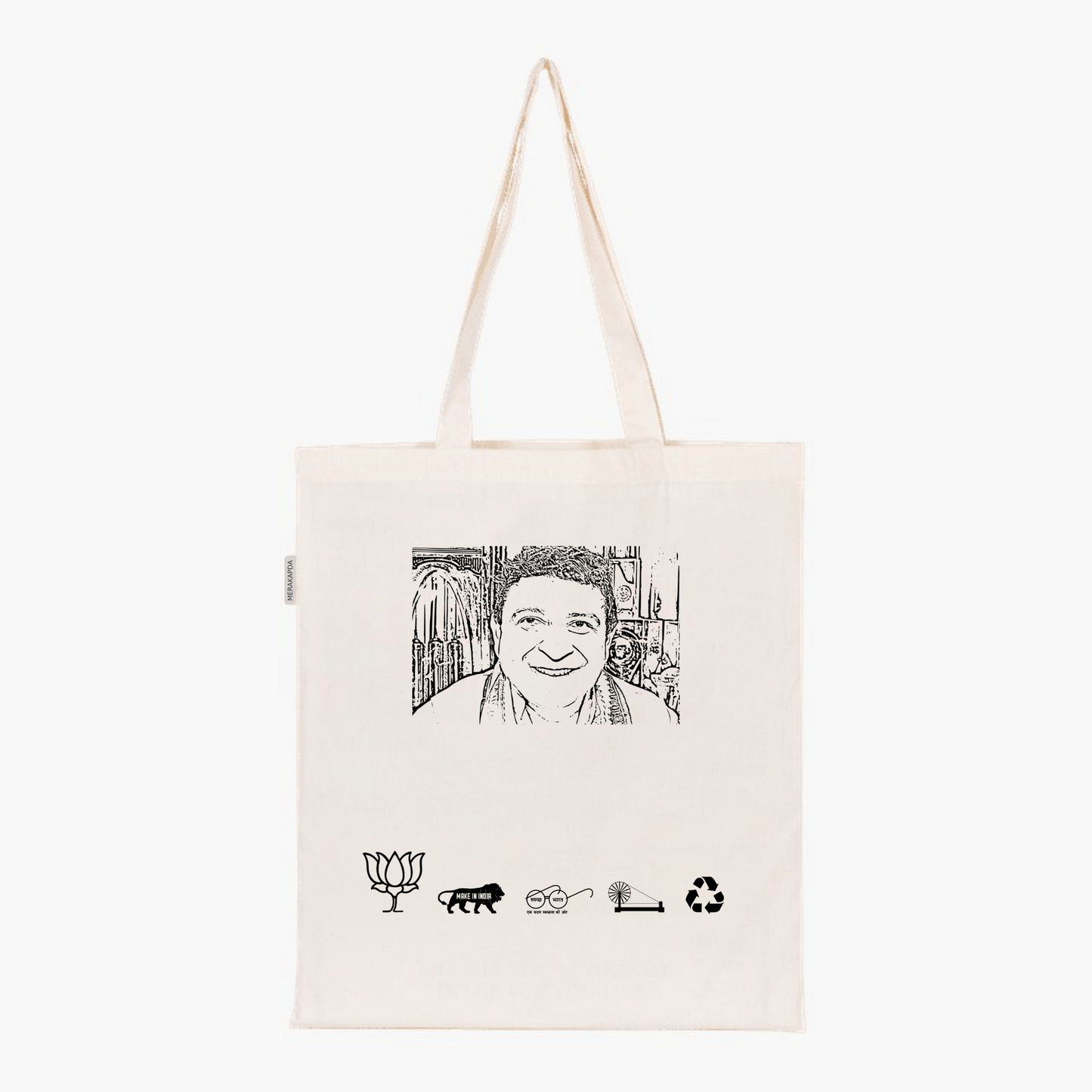 Printed Natural Tote Bag (Dr Rathin Chakraborty)