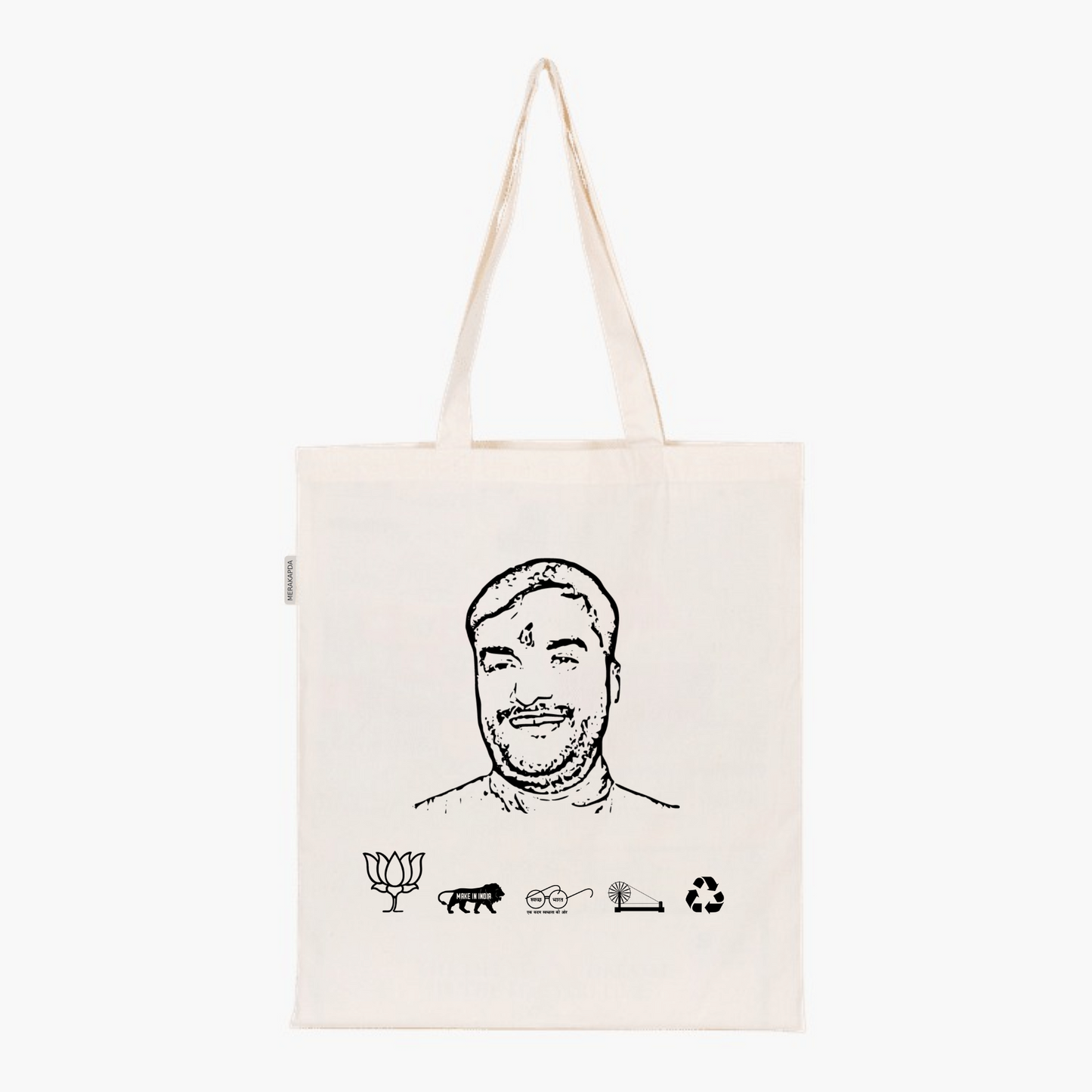 Printed Natural Tote Bag (Kunwar Pushpendra Singh Chandel)