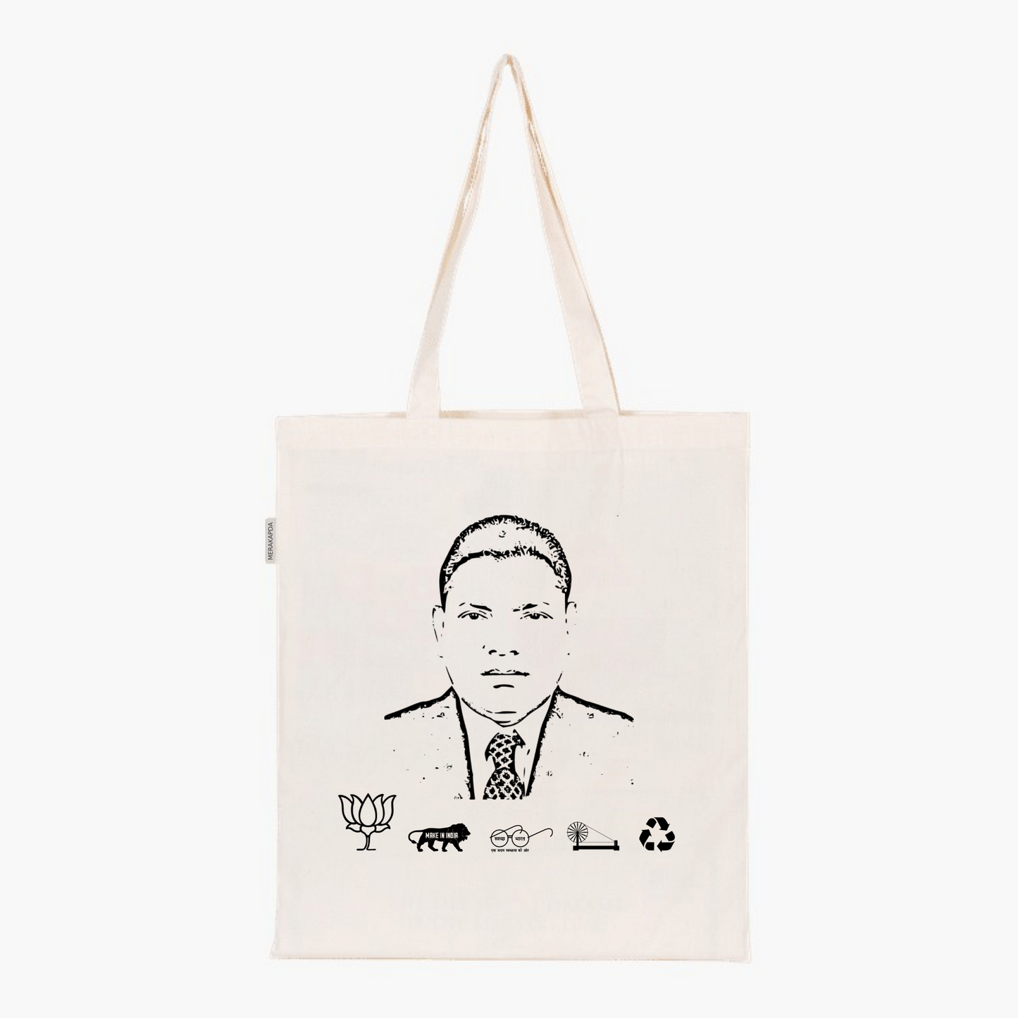 Printed Natural Tote Bag (Om Kumar)