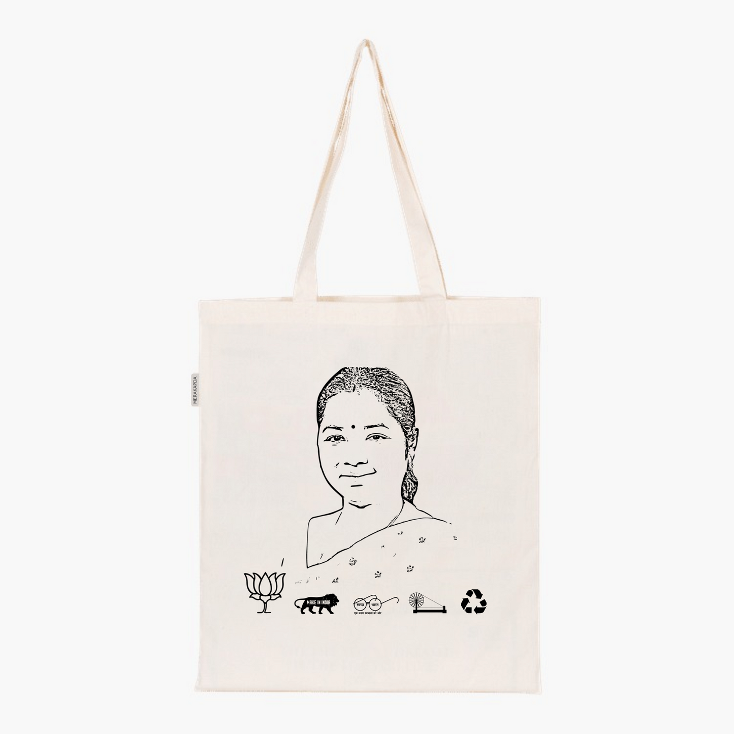 Printed Natural Tote Bag (Smt Geeta Koda)