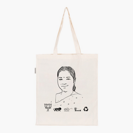 Printed Natural Tote Bag (Smt Geeta Koda)