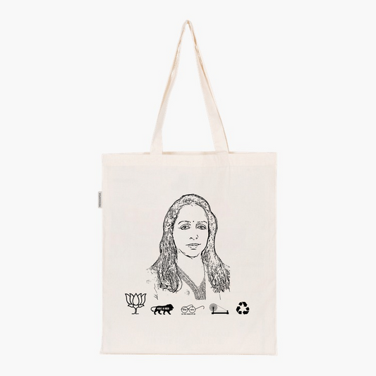 Printed Natural Tote Bag (Smt Hema Malini)