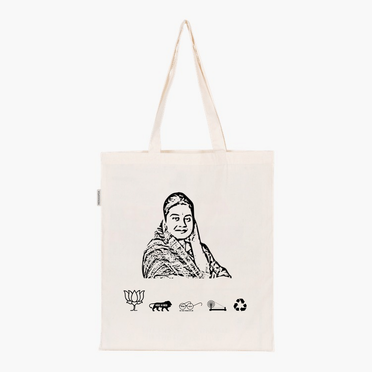 Printed Natural Tote Bag (Smt Himadri Singh)