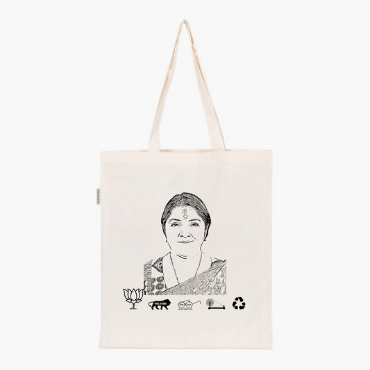 Printed Natural Tote Bag (Smt Locket Chatterjee)