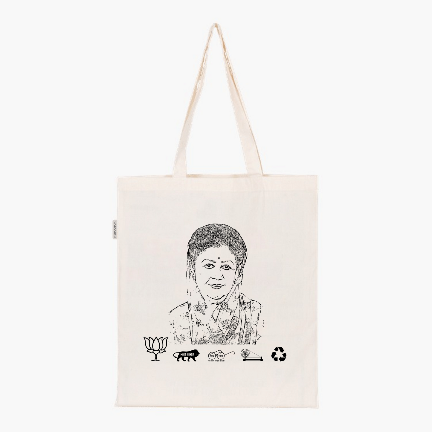 Printed Natural Tote Bag (Smt Mala Rajya Laxmi Shah)