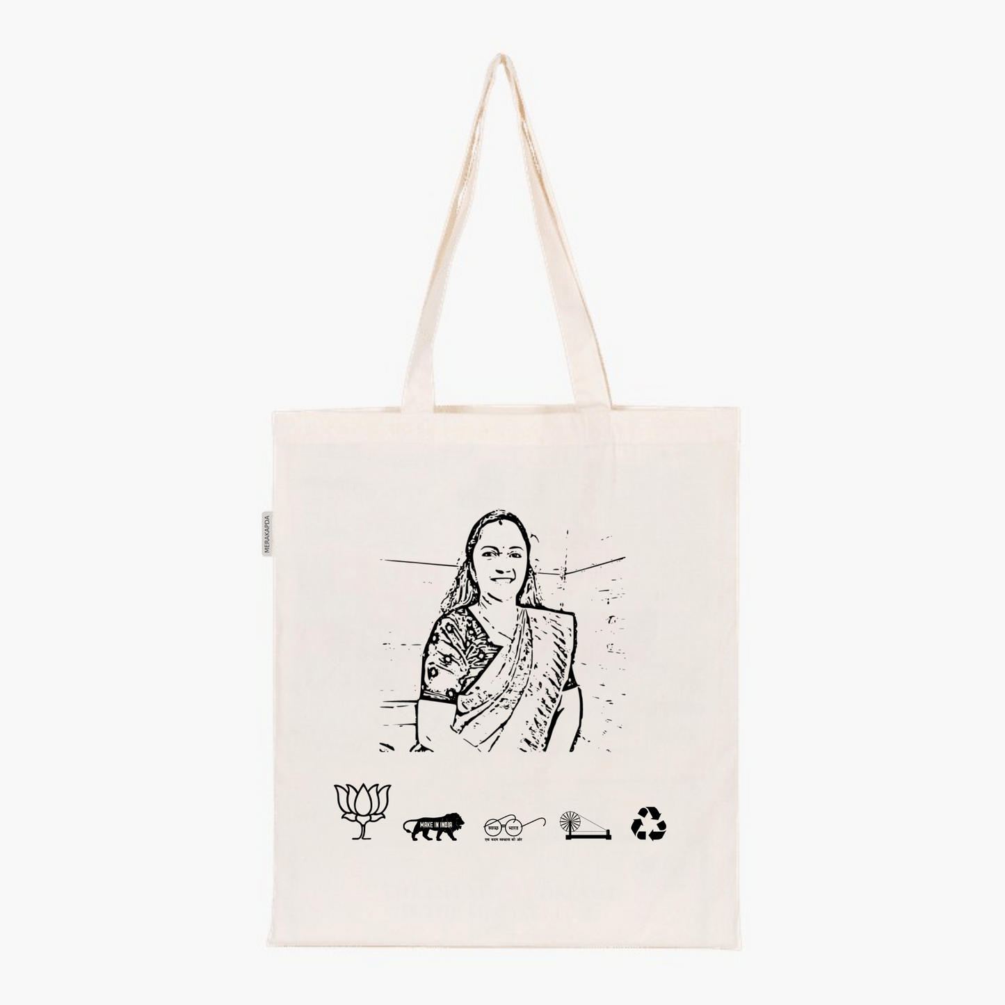 Printed Natural Tote Bag (Smt ML Ashwini)