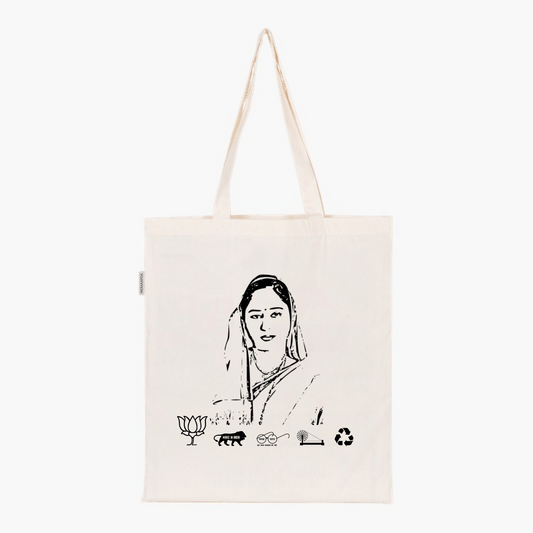 Printed Natural Tote Bag (Smt Neelam Sonkar)