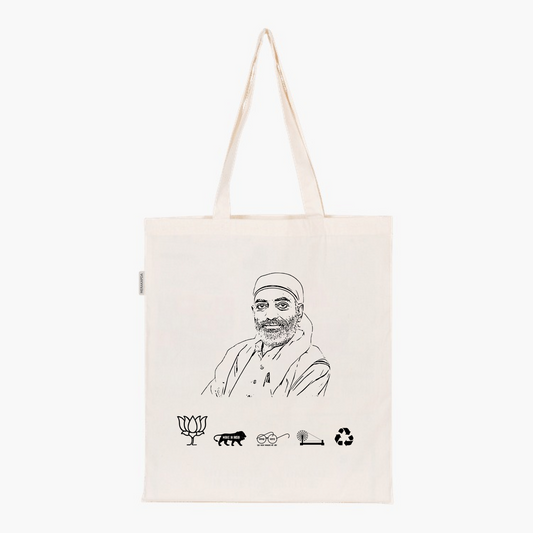 Printed Natural Tote Bag (Shri Darshan Singh Choudhary)
