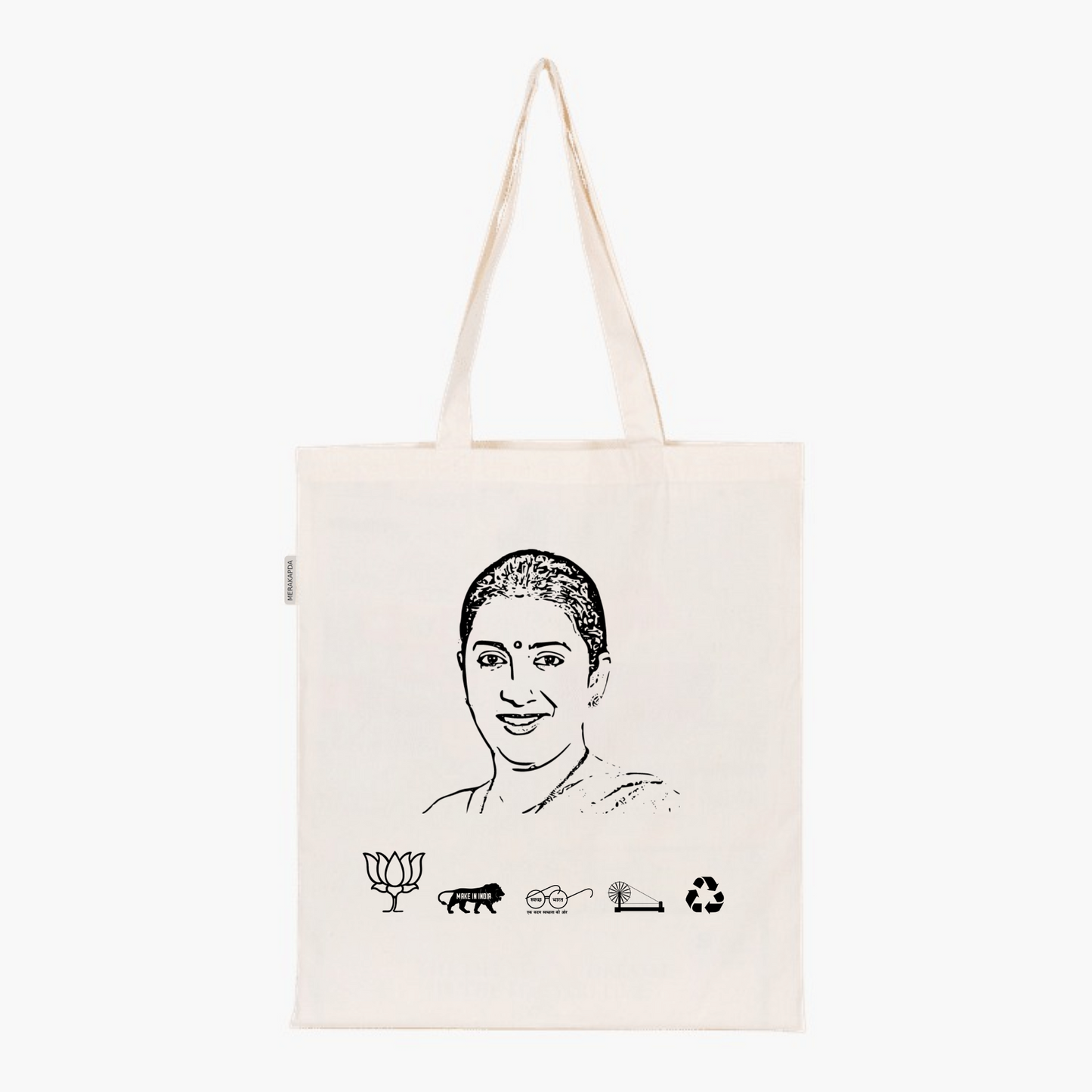 Printed Natural Tote Bag (Smt Smriti lrani)