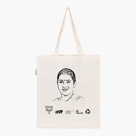 Printed Natural Tote Bag (Smt Smriti lrani)