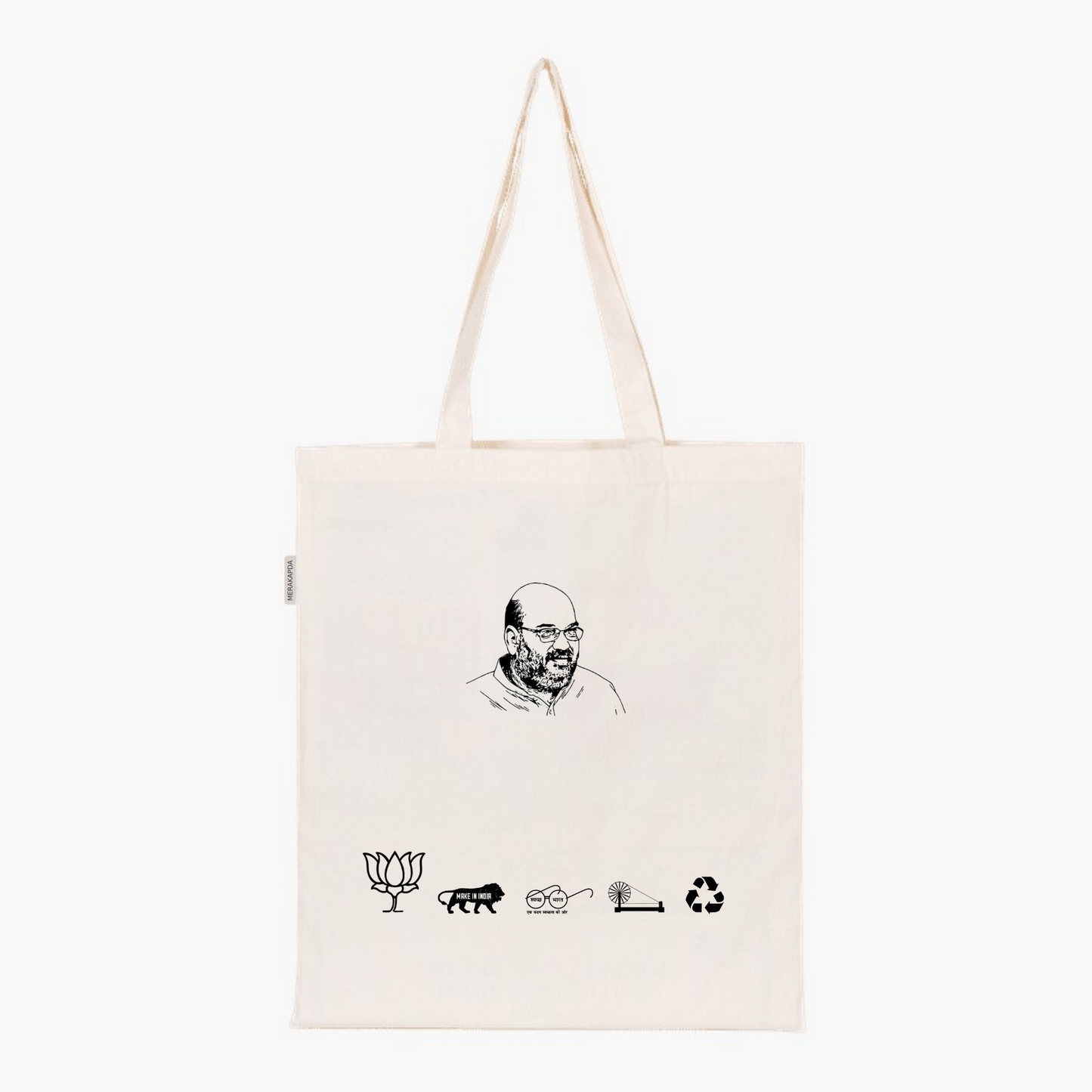 Printed Natural Tote Bag (Amit shah)