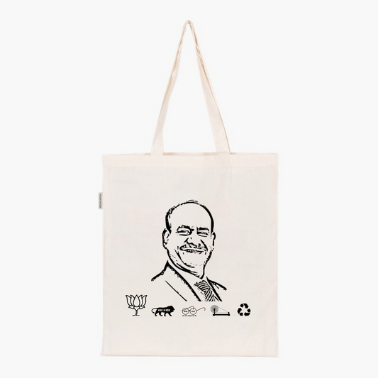 Printed Natural Tote Bag (Shri Om Birla)