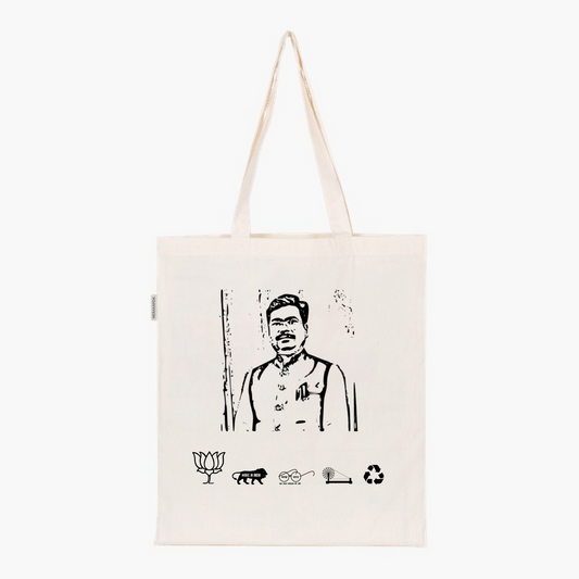 Printed Natural Tote Bag (Shri Samir Oraon)