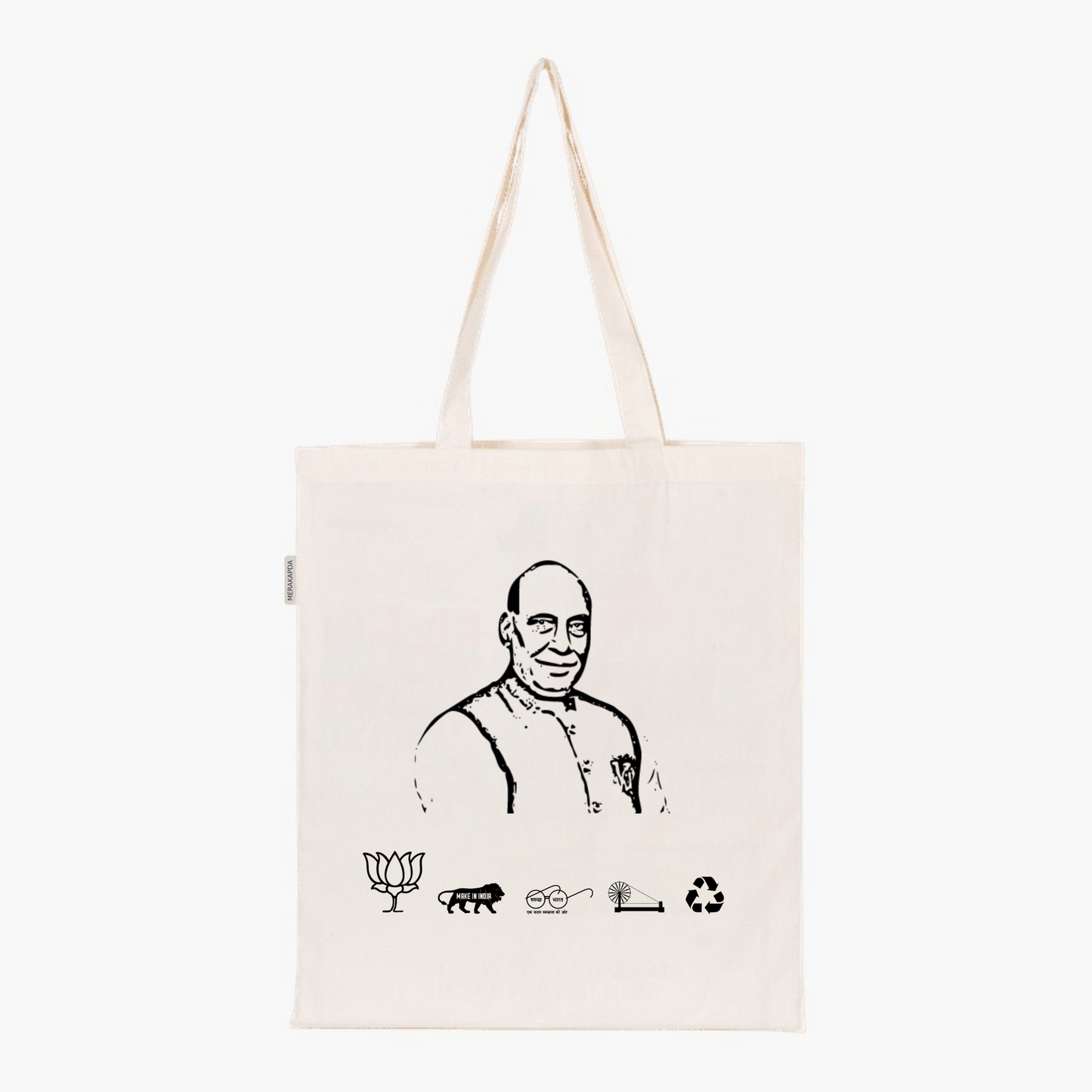 Printed Natural Tote Bag (Shri Rajnath Singh)