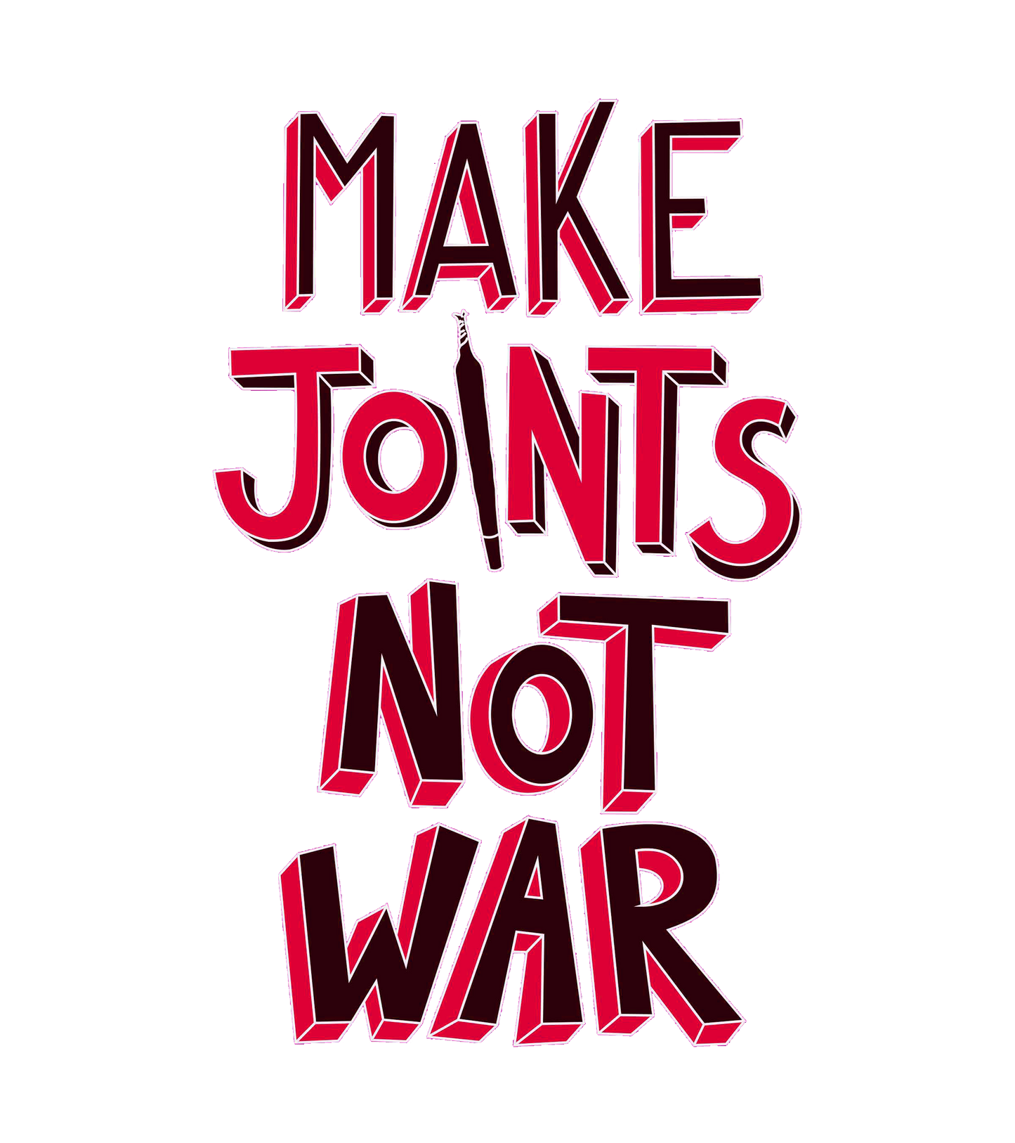 Round Neck T-Shirt - make-joint-not-war-T