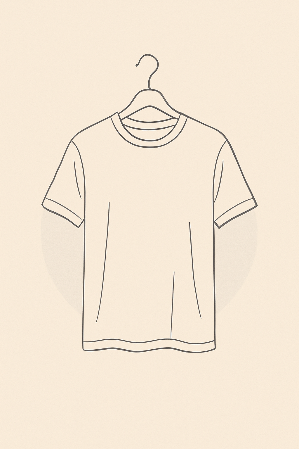 Minimal line drawing of men’s T-shirt on hanger – MeraKapda Men’s T-Shirt Collection