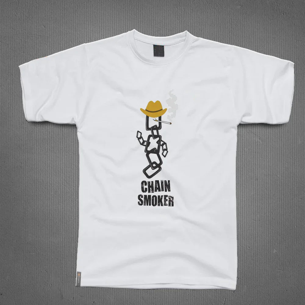Round Neck T-Shirt - Chain Smoker - MeraKapda
