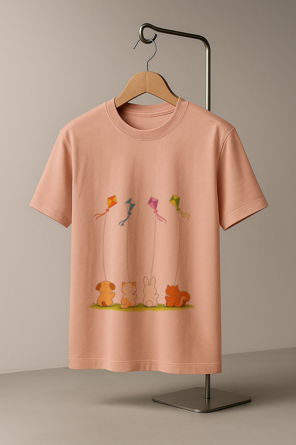 Cute Kite Flyers Graphic T-Shirt – Playful Everyday Wear