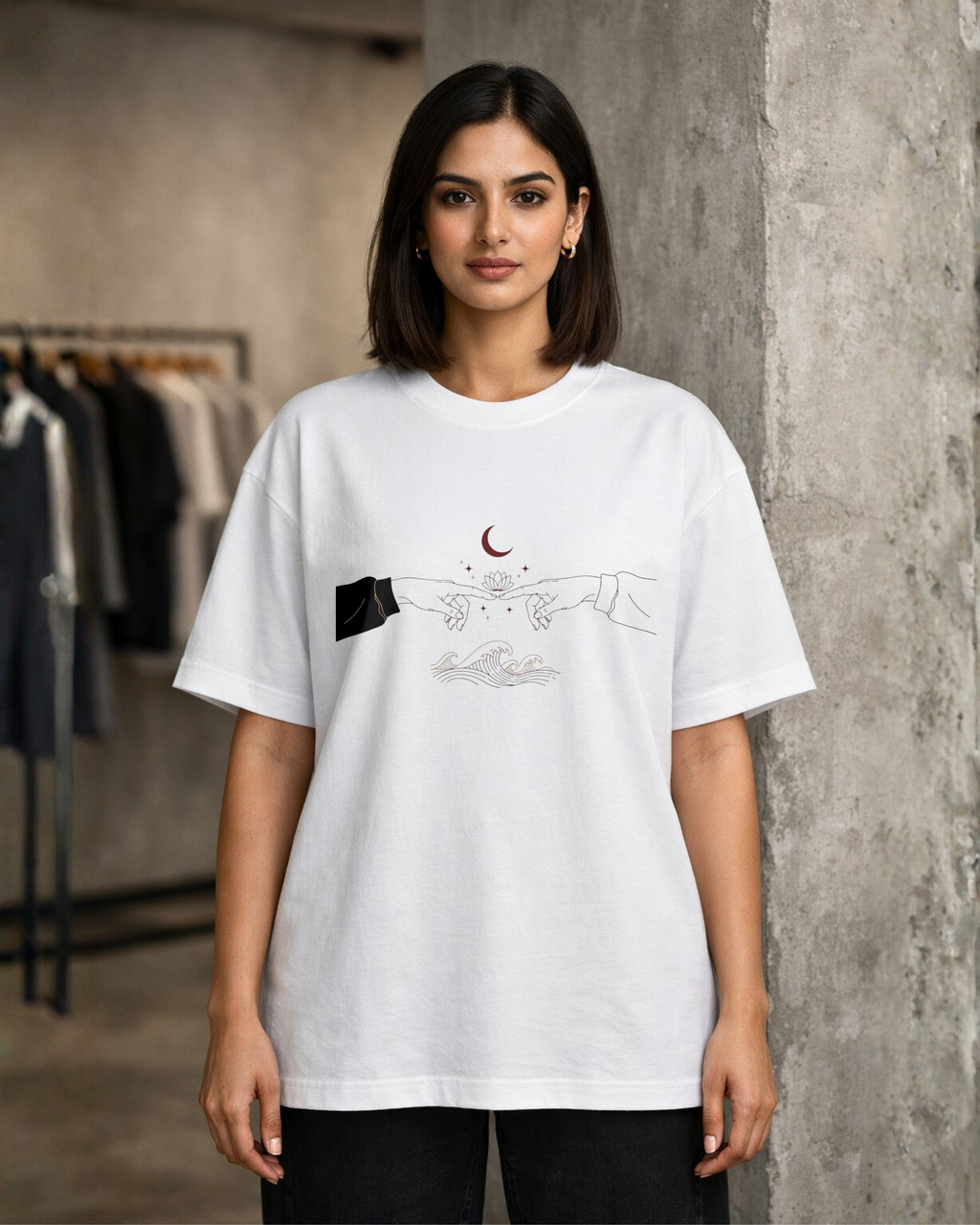 Hands of Infinity Oversized T-Shirt | Celestial Peace Collection | Mera Kapda