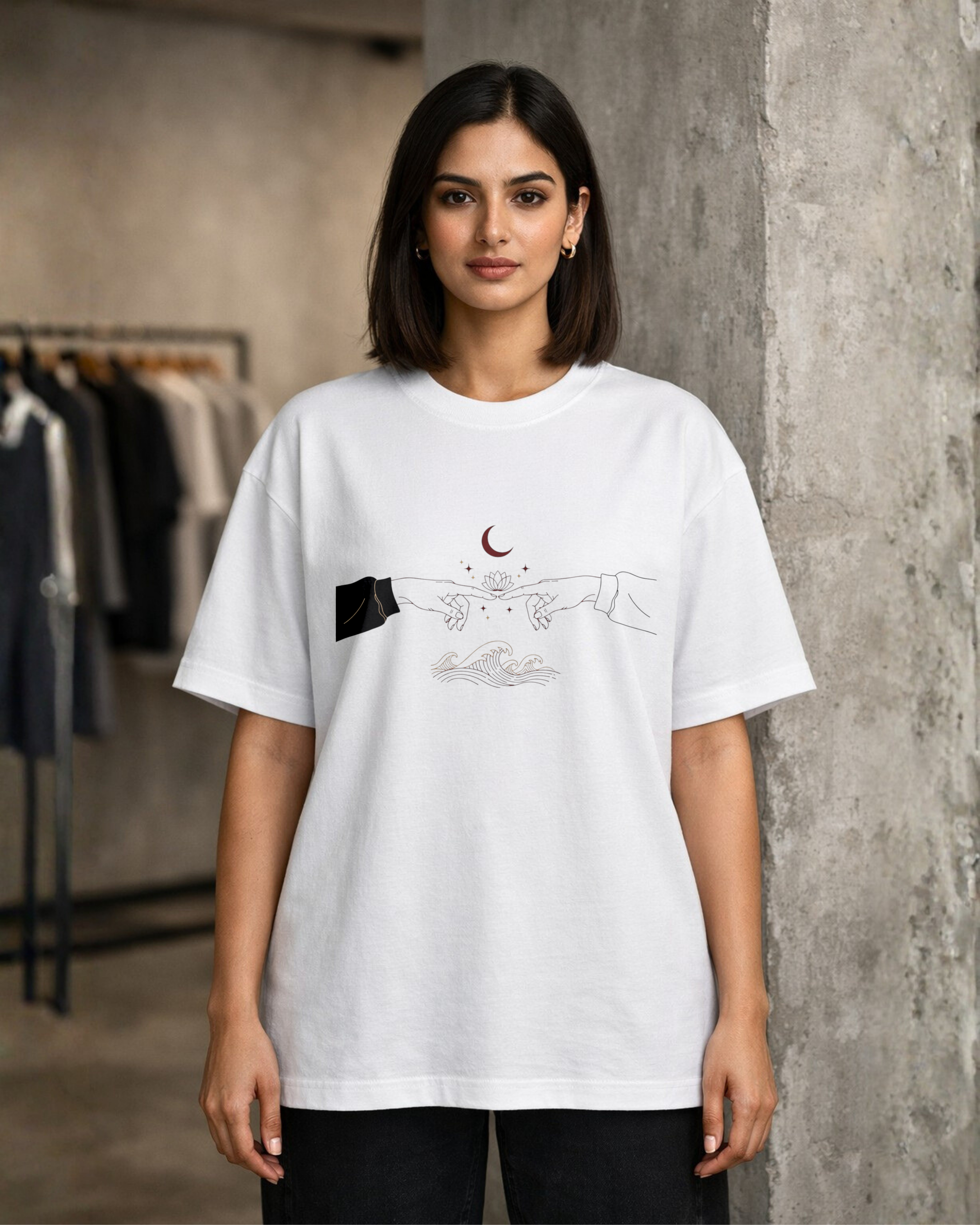 Hands of Infinity Oversized T-Shirt | Celestial Peace Collection | Mera Kapda