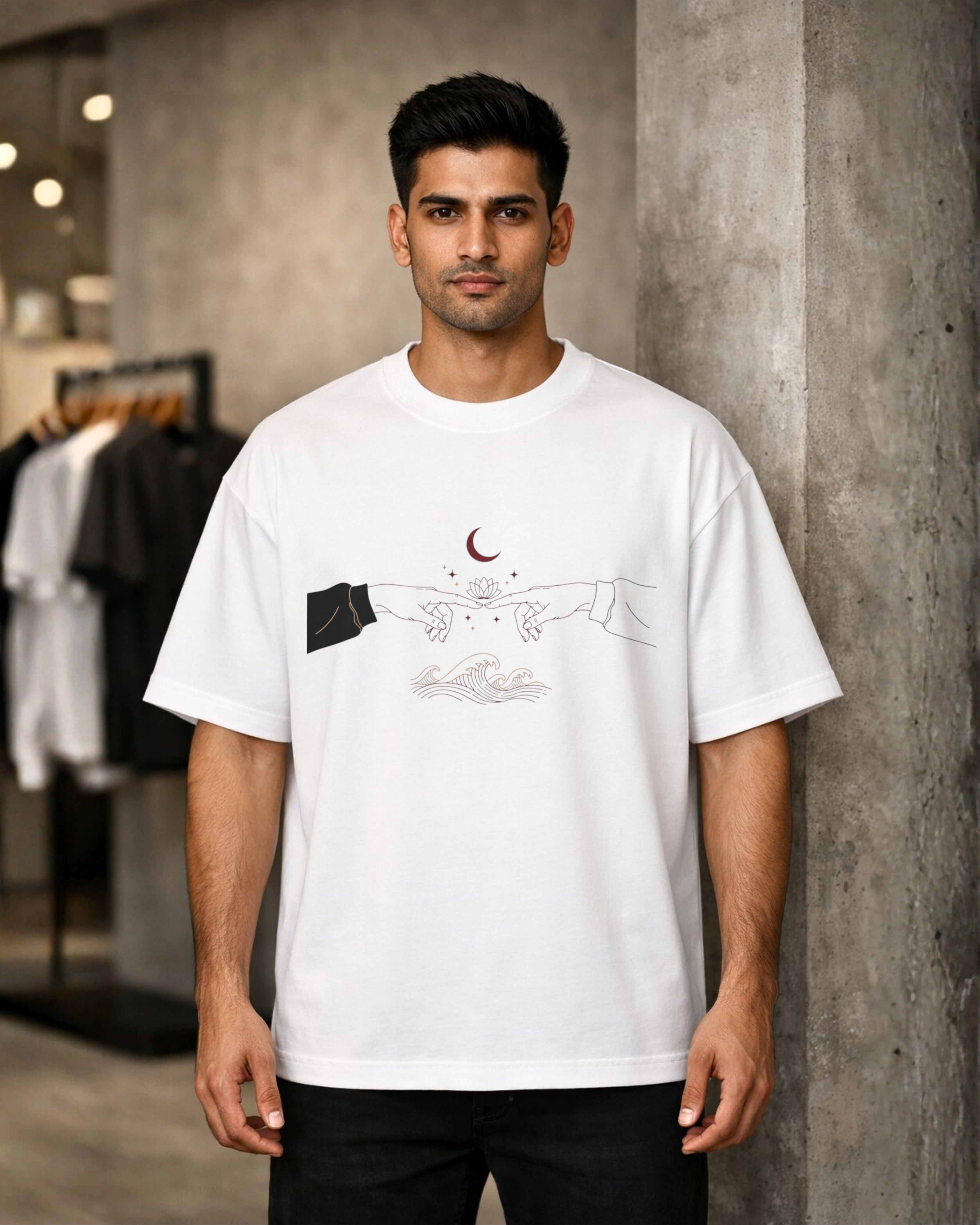 Hands of Infinity Oversized T-Shirt | Celestial Peace Collection | Mera Kapda