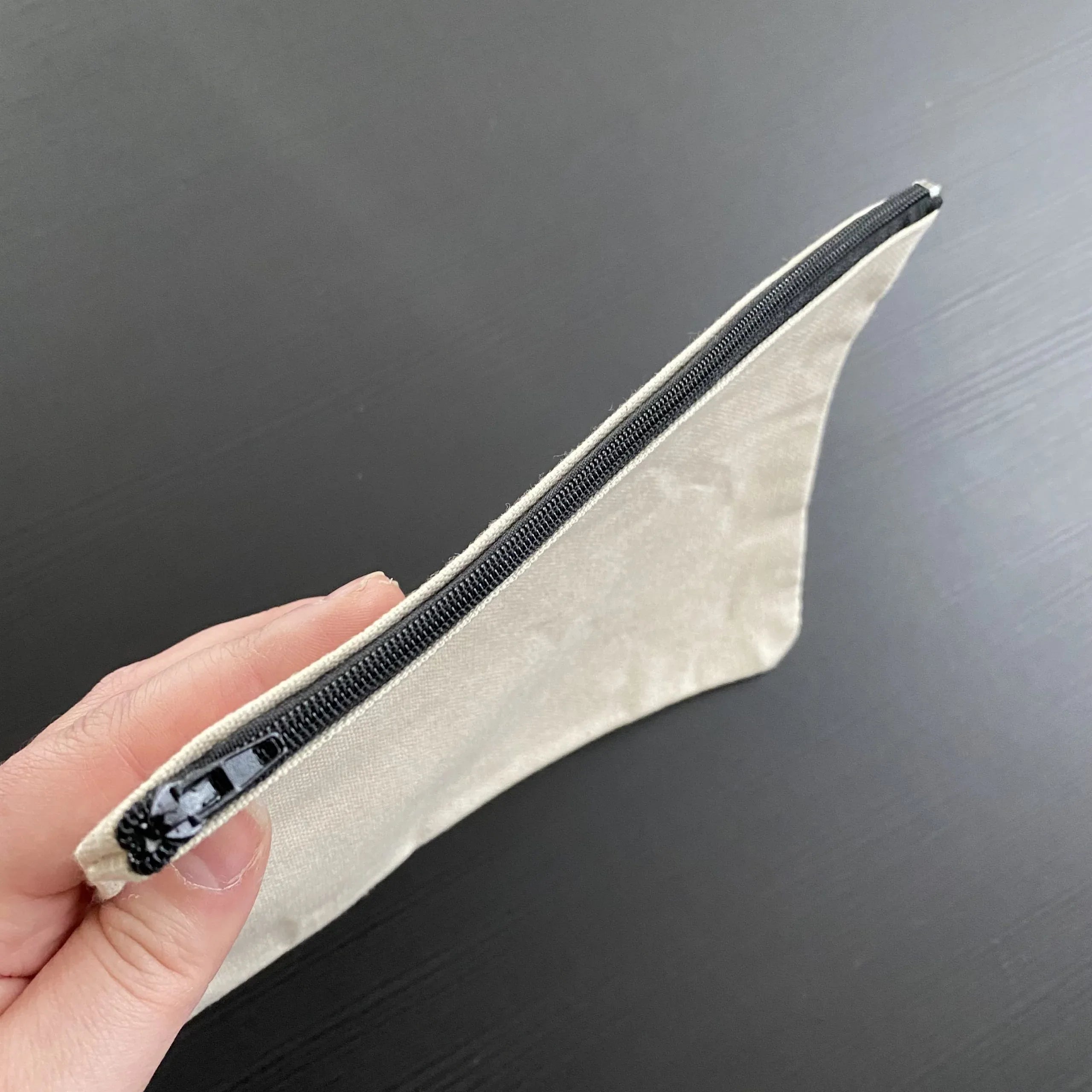 Natural Zipper Cosmetic Bag flat pouch – 8″ x 6″ - MeraKapda