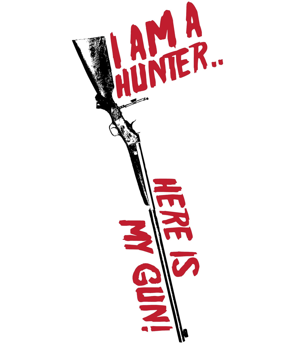 Round Neck T-Shirt - I am a hunter and my gun - MeraKapda