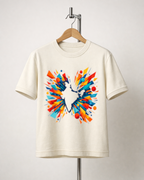 Premium cotton India map graphic T-shirt hanging on stand