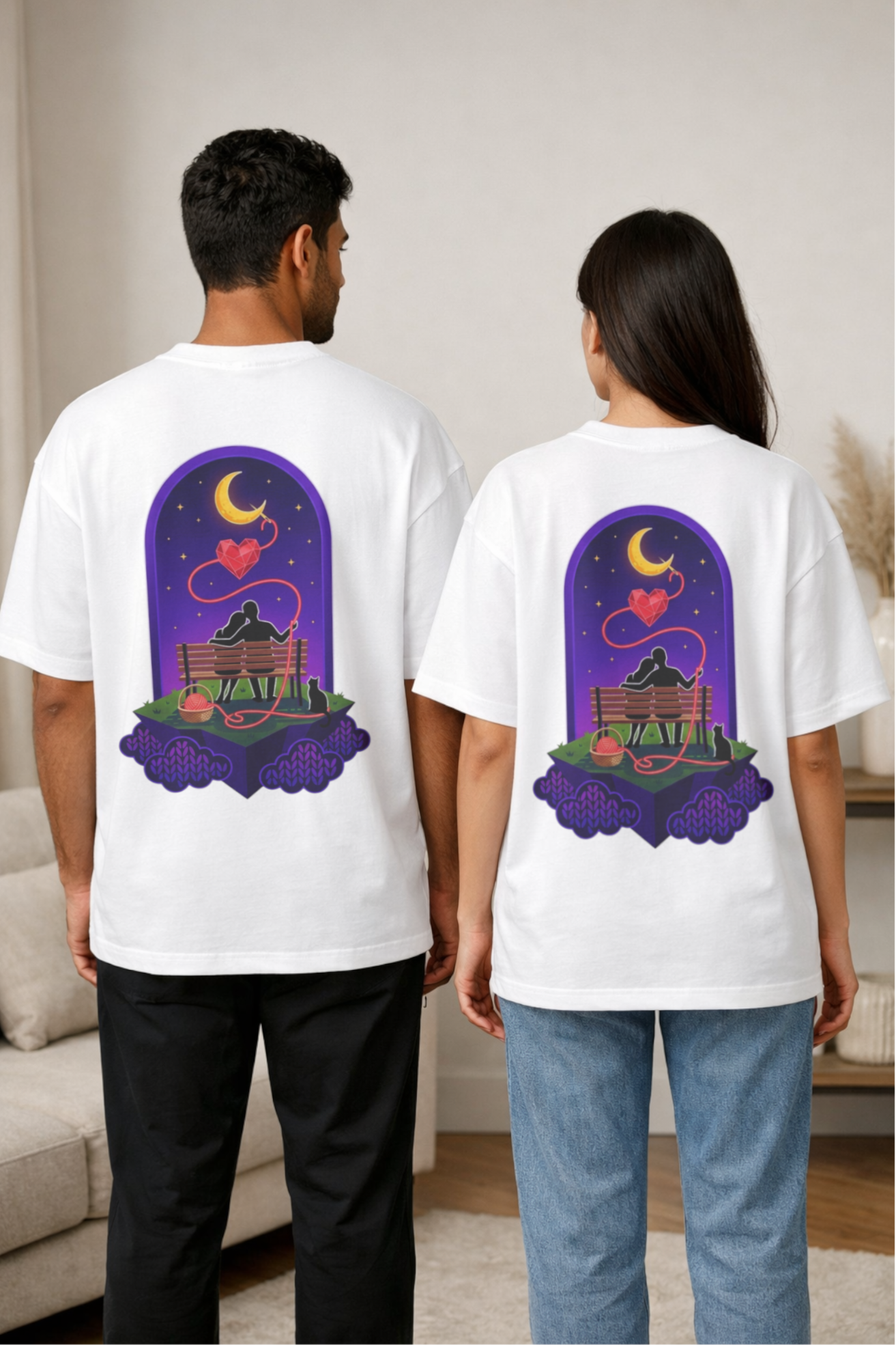 Intertwined Oversized T-Shirt – Yarn Forest Floating Bench Edition