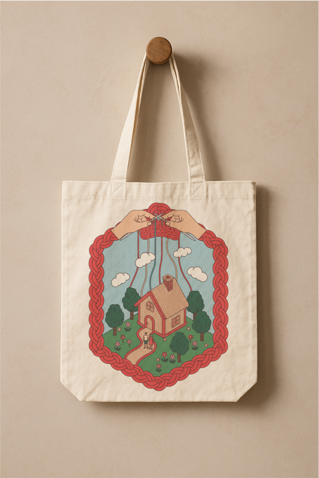 Intertwined – Yarn Forest Home Canvas Tote Bag | Valentine Edition | Mera Kapda