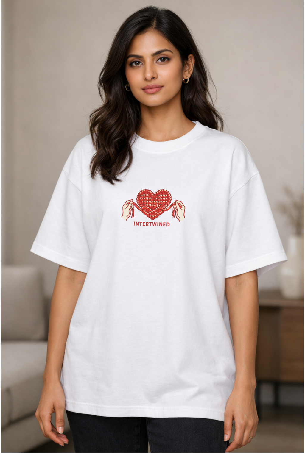 Intertwined Oversized T-Shirt – Yarn Forest Floating Bench Edition