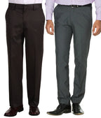 Pack of 2 Formal Trouser For Men - Brown & Gray - MeraKapda