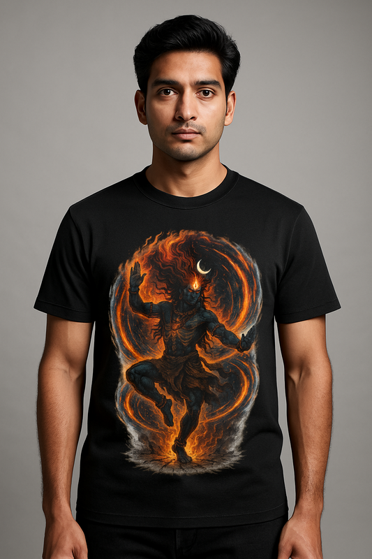 Mahadev Fire Dance T-Shirt – Cosmic Energy in Motion