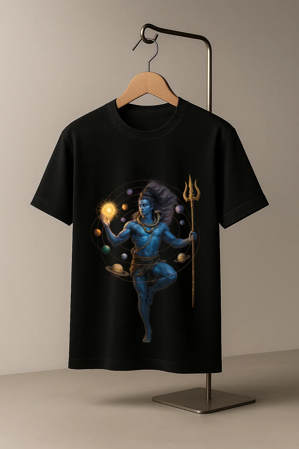 Mahadev Cosmic Universe T-Shirt – Premium Black - MeraKapda