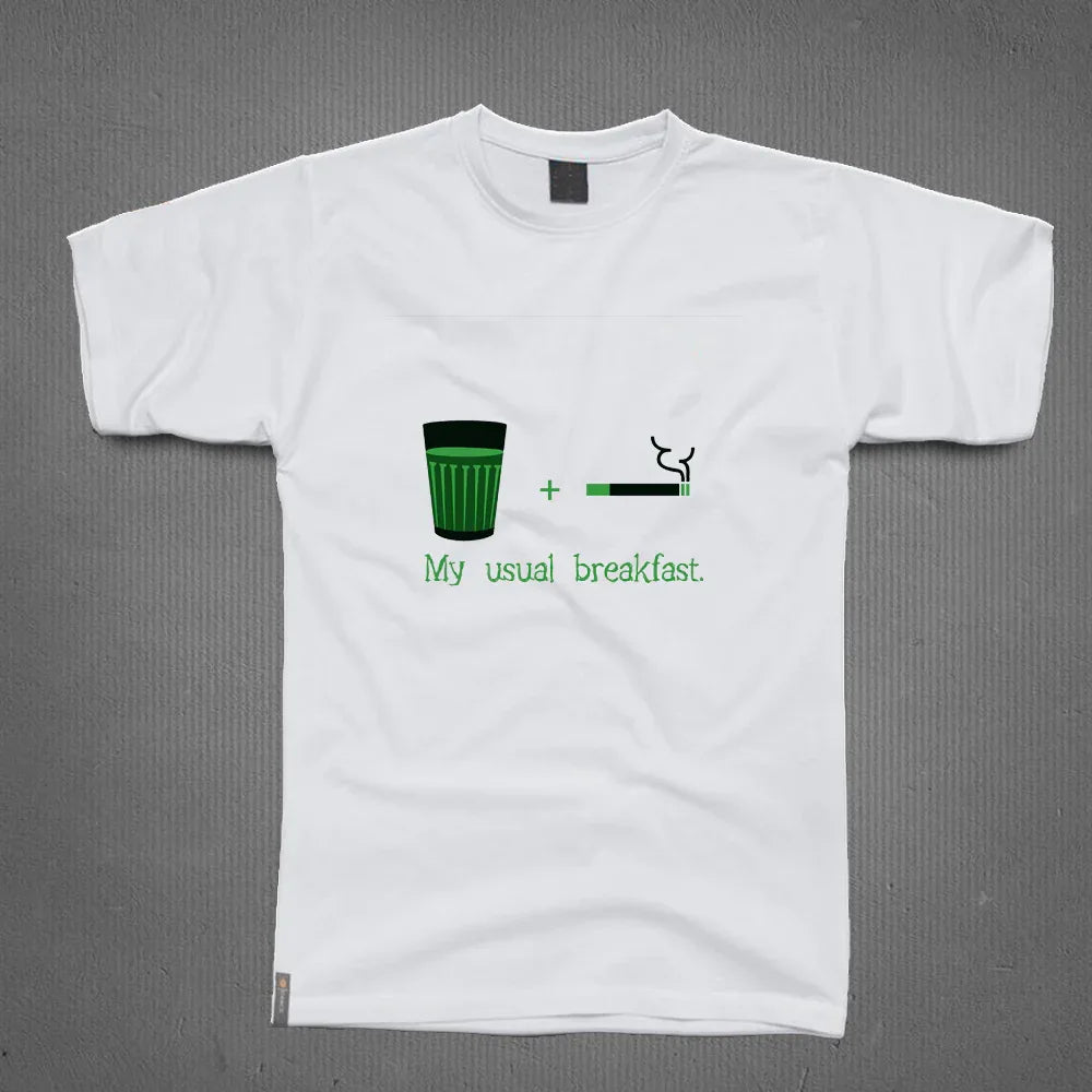 Round Neck T-Shirt - My usual Break fast - MeraKapda