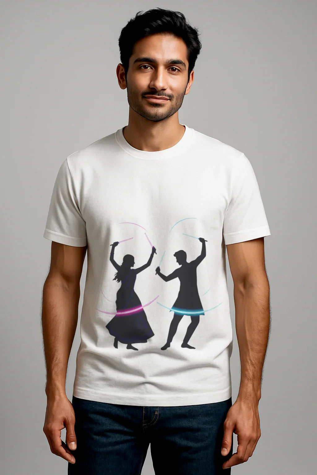 Navratri Garba Couple T-Shirt – Premium Cotton - MeraKapda