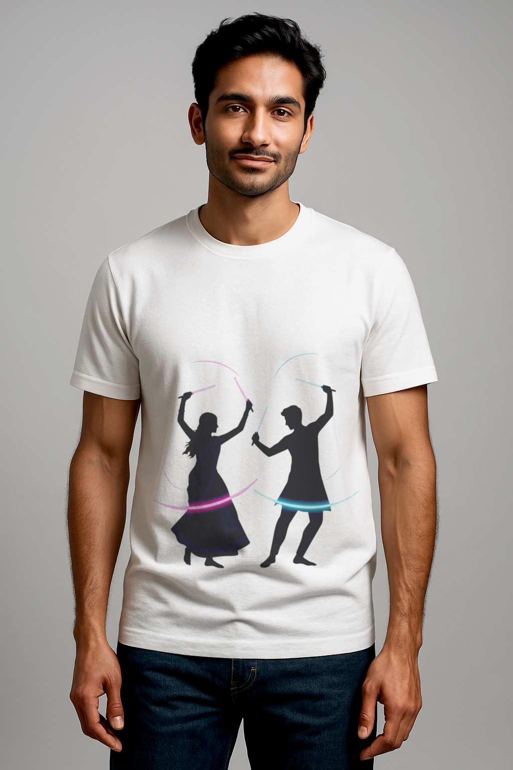 Navratri Garba Couple T-Shirt – Premium Cotton