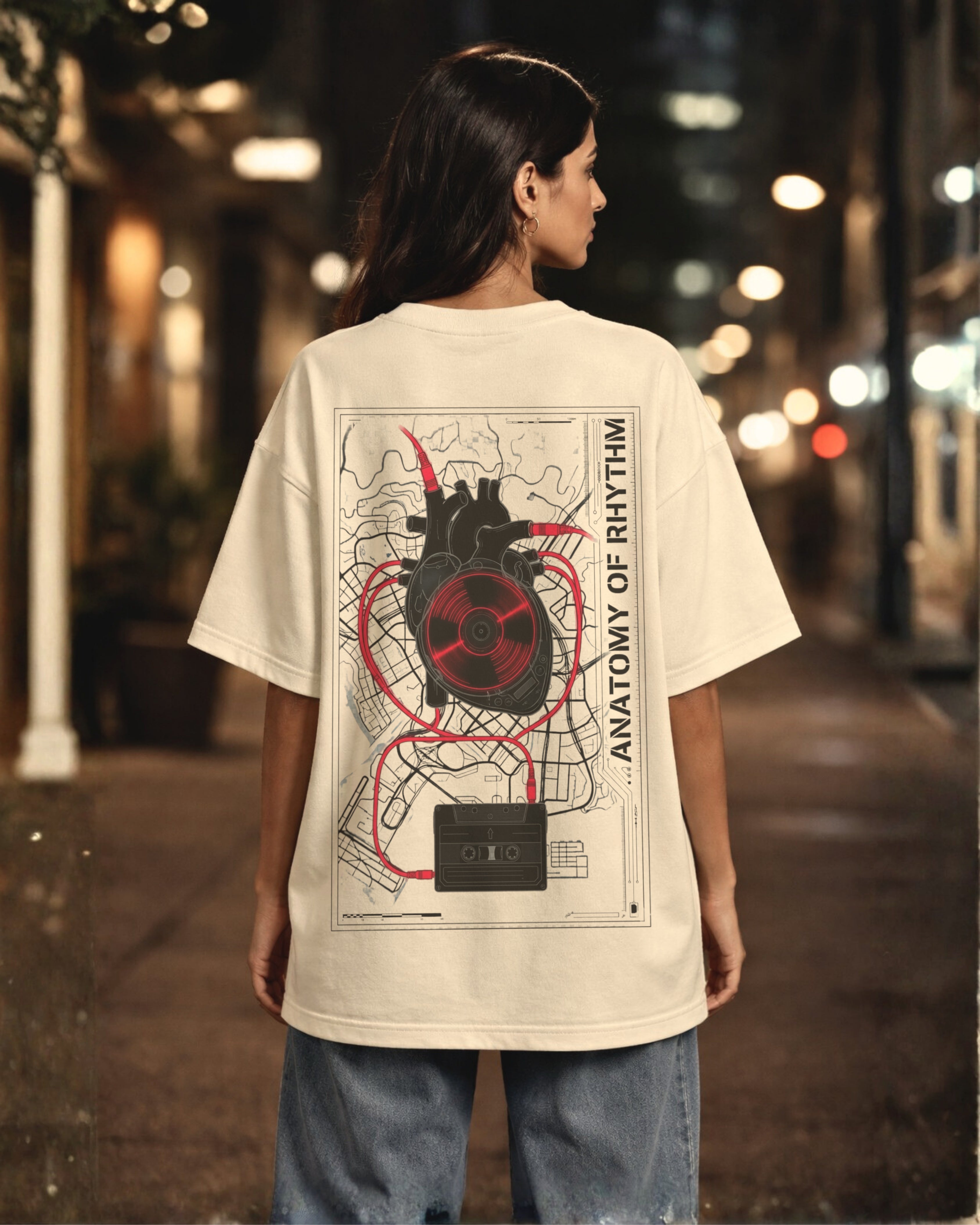 The Anatomy of Rhythm – Urban Blueprint Oversized T-Shirt | Rhythm City