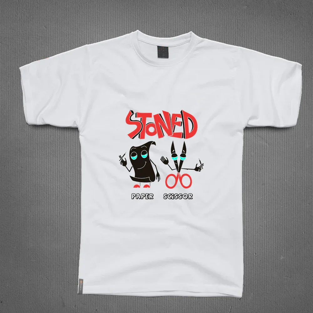 Round Neck T-Shirt - Stoned Paper Scissor - MeraKapda