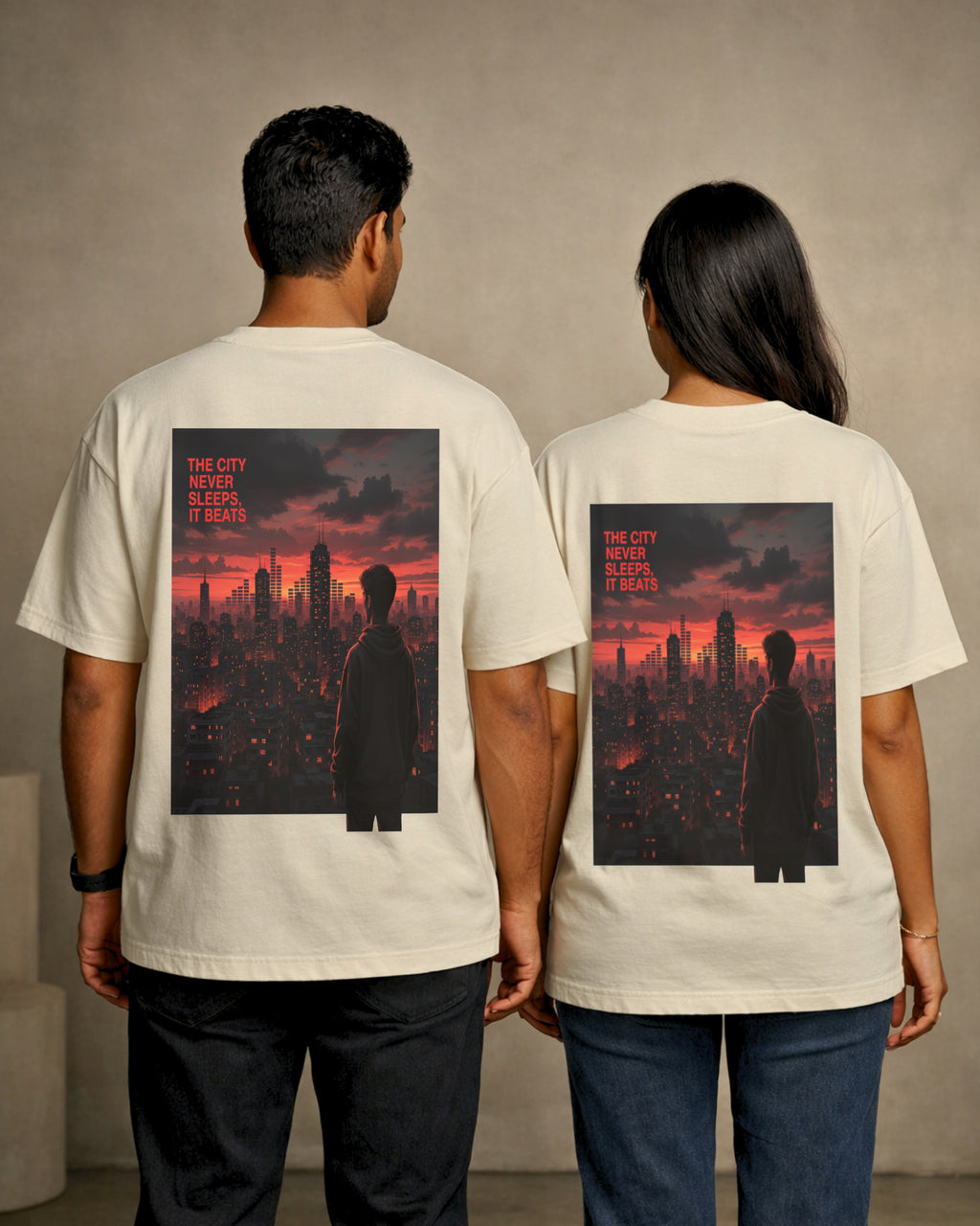 Rhythm City Skyline Oversized T-Shirt | The City Never Sleeps