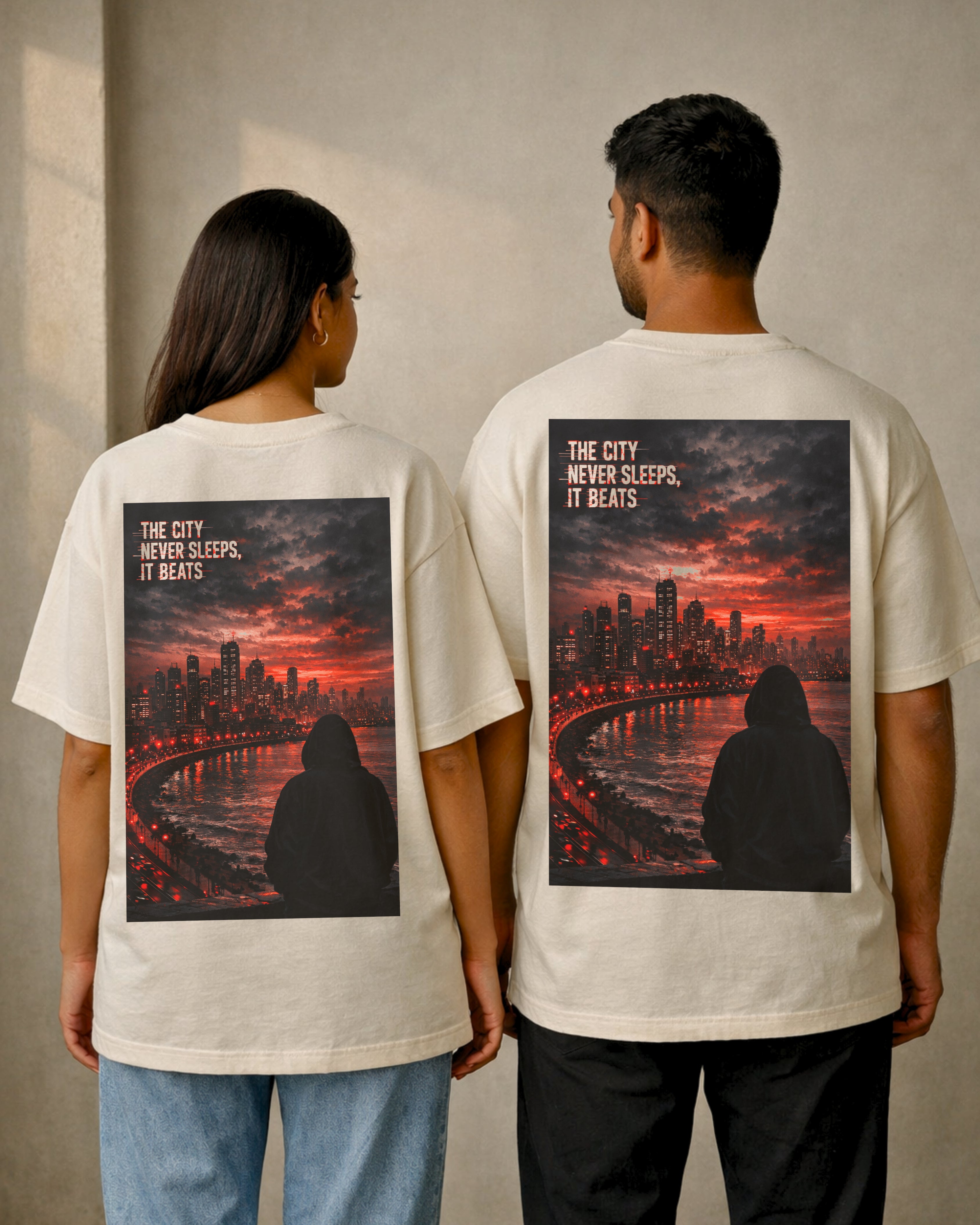 Marine Drive Beats Oversized T-Shirt – Rhythm City Edition | Unisex Streetwear