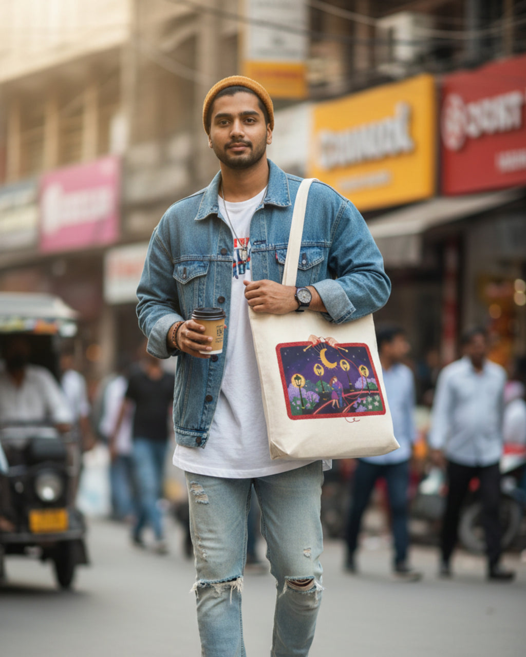 Intertwined – Yarn Forest Night Garden Canvas Tote Bag | Valentine Edition | Mera Kapda