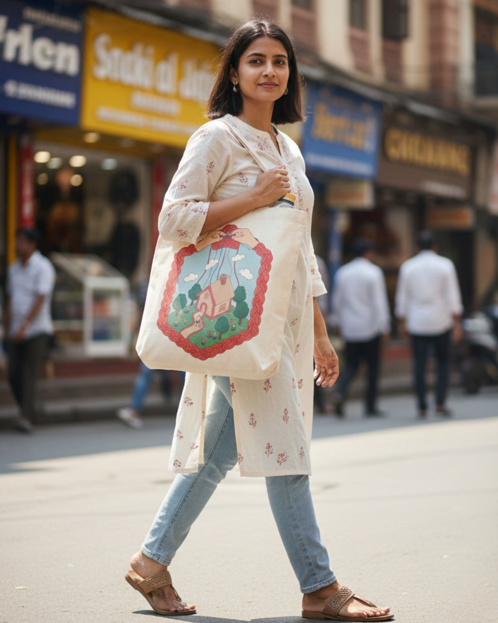 Intertwined – Yarn Forest Home Canvas Tote Bag | Valentine Edition | Mera Kapda
