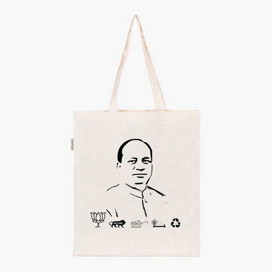 Printed Natural Tote Bag (Shri Rajveer Singh Raju Bhaiya)