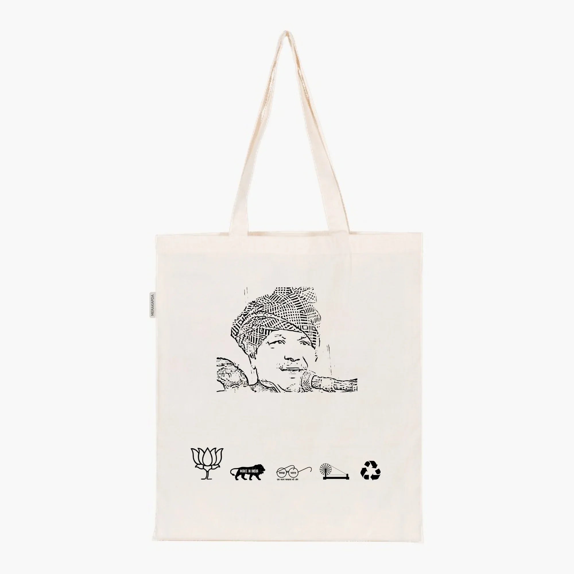 Printed Natural Tote Bag (Shri Shivmangal Singh Tomar) - MeraKapda