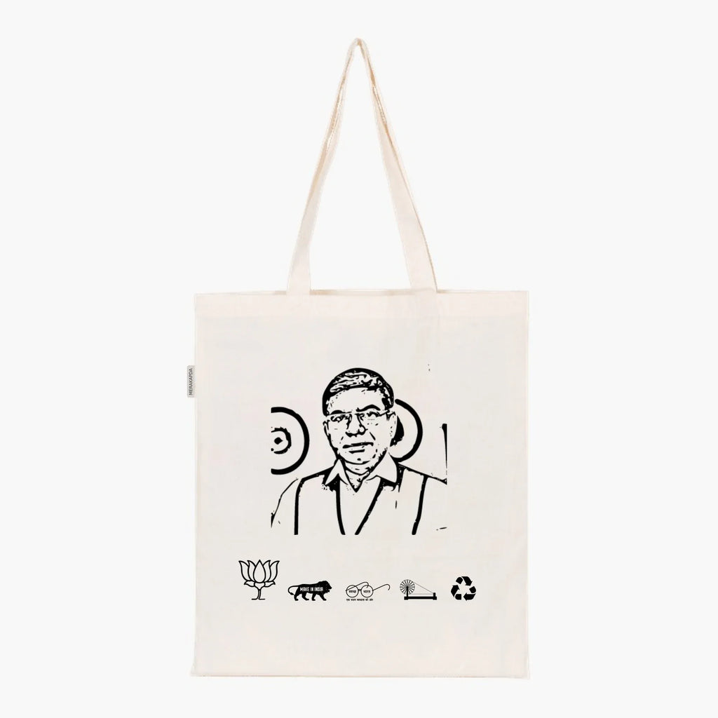 Printed Natural Tote Bag (Dr Subhas Sarkar) - MeraKapda